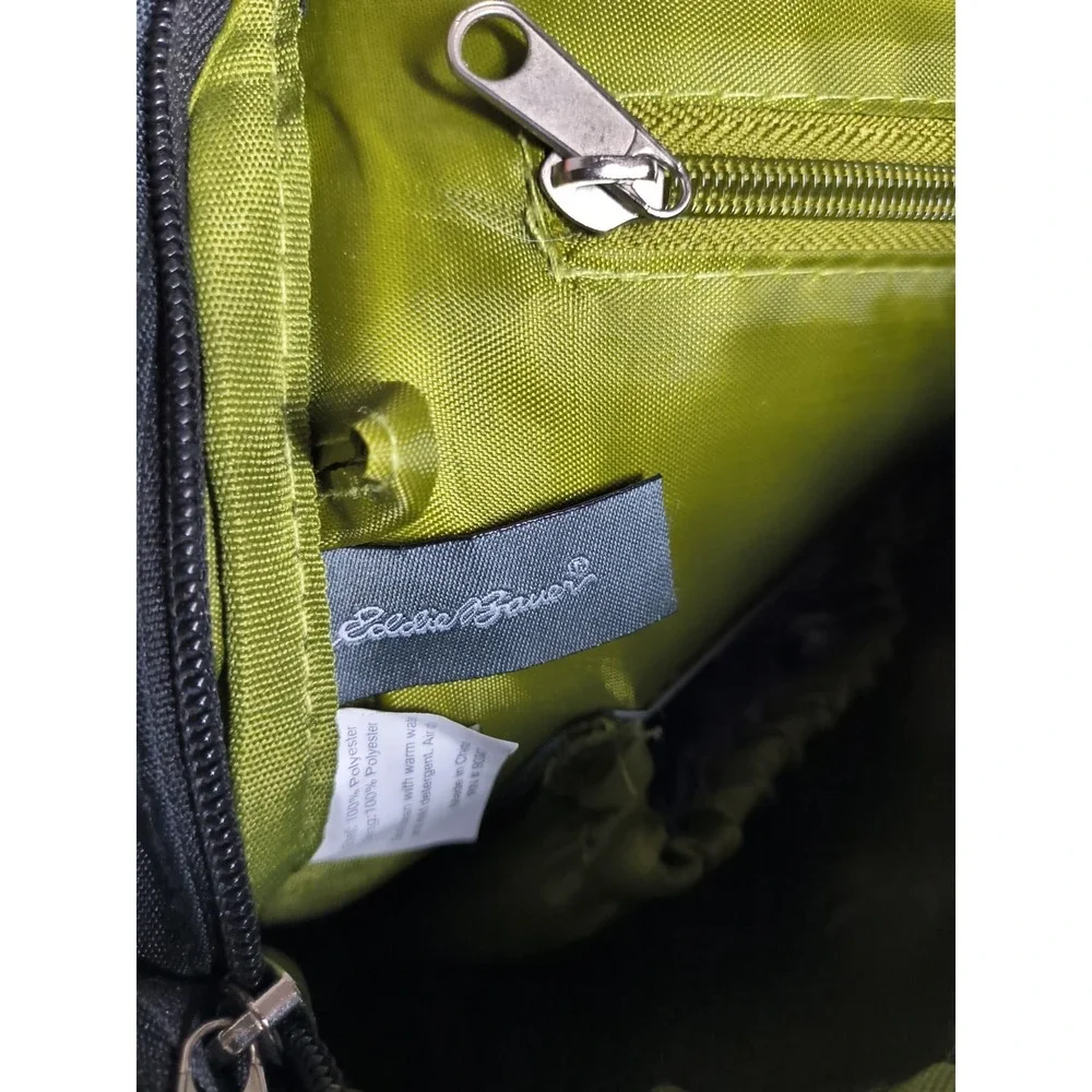 Eddie Bauer Crosstown Backpack Diaper Bag Attach To Stroller Gray Black Green